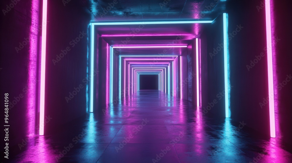 Neon Lights Corridor Neon Lights Corridor