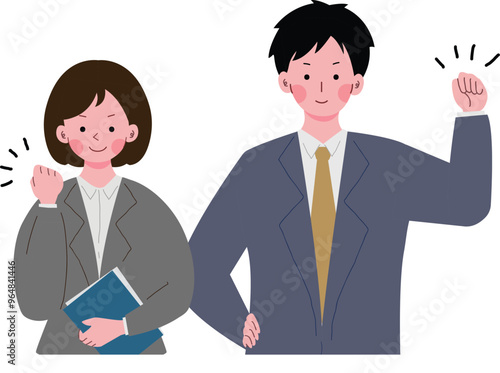 新入社員の男女のイラスト