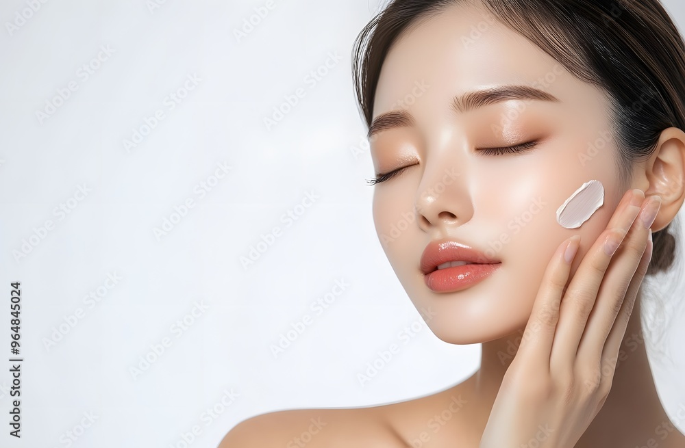 A woman doing skincare A woman doing skincare