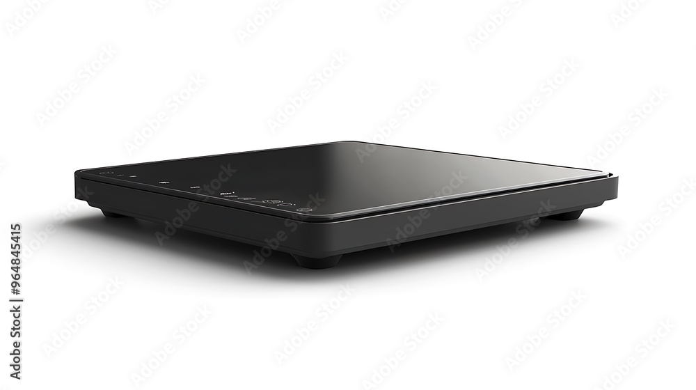 A high-tech electric griddle with a sleek design and digital temperature control, isolated on a clean white surface. A high-tech electric griddle with a sleek design and digital temperature control, isolated on a clean white surface.