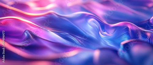 Abstract Purple and Blue Wavy Pattern with Light Lines photo