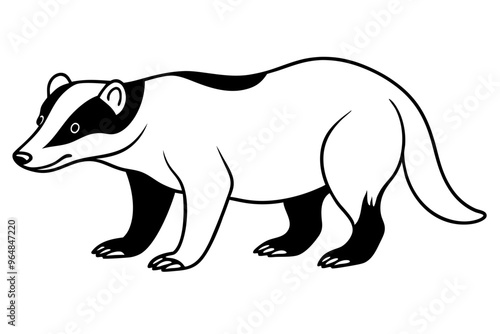 Badger silhouette vector illustration