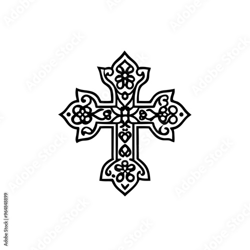 Gothic Cross with Ornate art vector