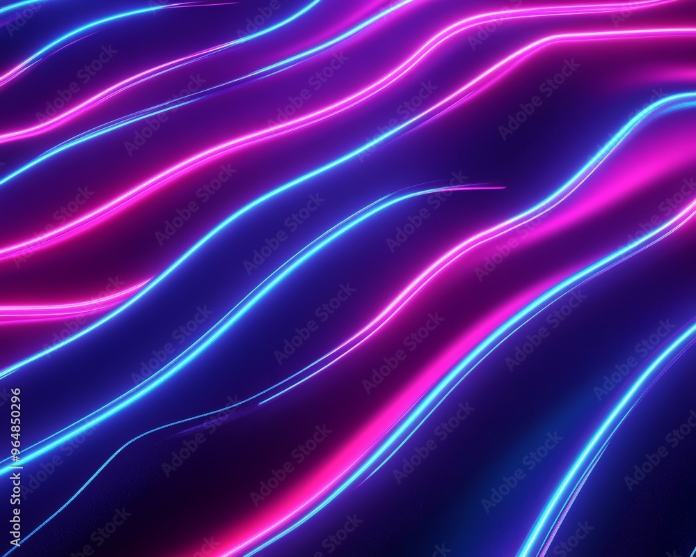 Fototapeta premium Animated neon multicolor lines create a dynamic background in this illustration of line art