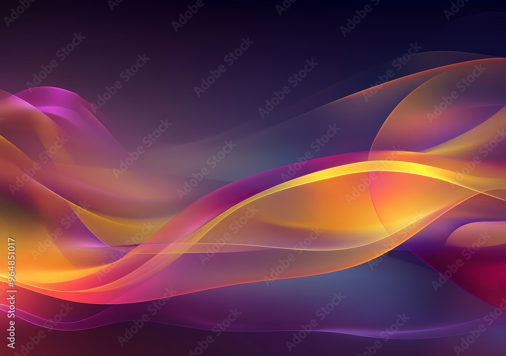 Naklejka premium For presentations and digital backgrounds, a vibrant line art illustration featuring a modern abstract design with colorful smooth lines and a futuristic aesthetic