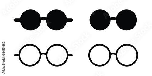 Glasses icon set. Sunglasses vector collection Dark Glasses Icons Isolated Collection