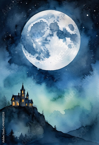 castle in the moonlight photo