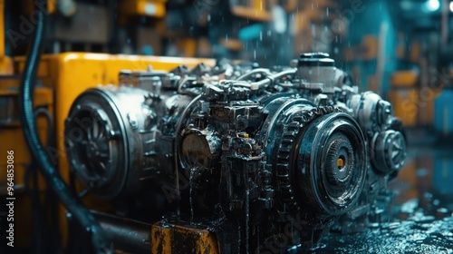 Engine Under Rain