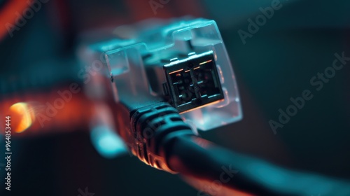 Close-up of Network Cable Connector photo