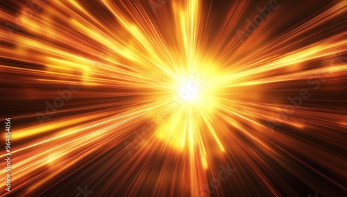 A line art illustration featuring an abstract gold background and an explosion effect reminiscent of a star