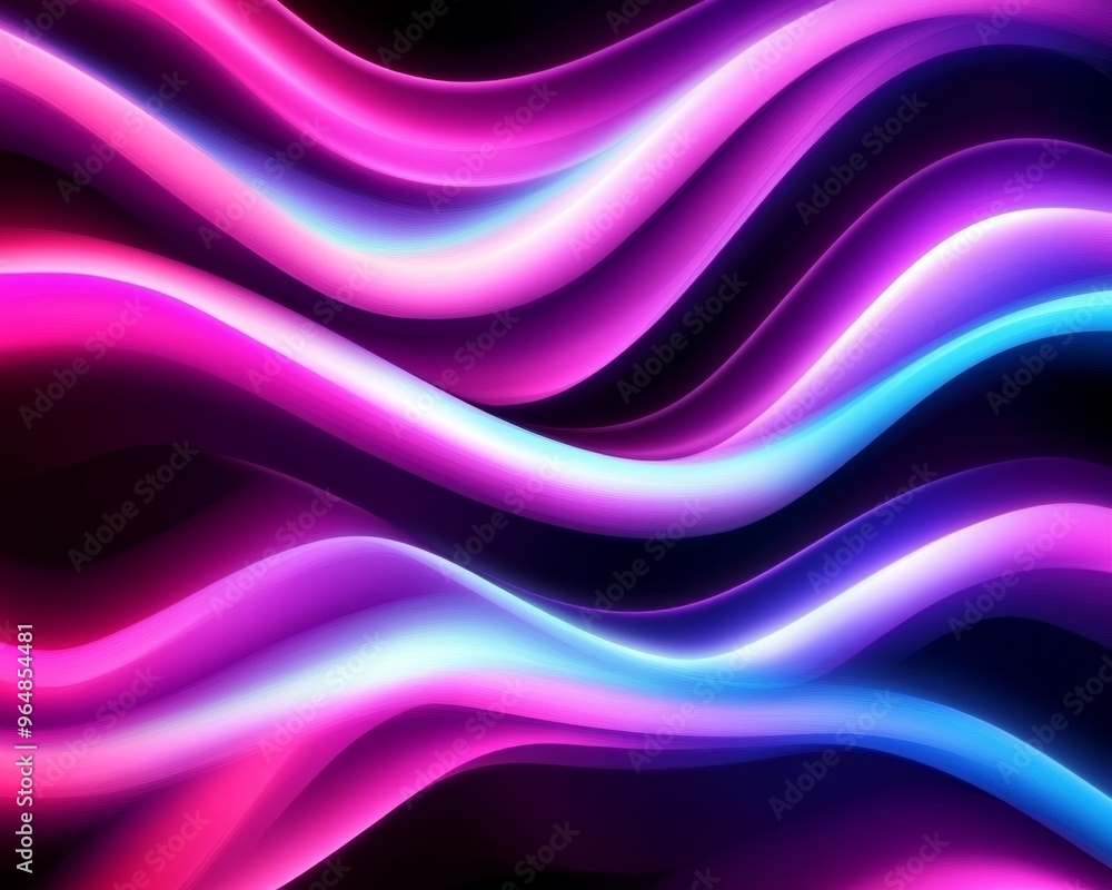 This abstract line art illustration features a modern digital effect and a luxurious dark background complemented by smooth rainbow lines for an elegant design presentation. This abstract line art illustration features a modern digital effect and a luxurious dark background complemented by smooth rainbow lines for an elegant design presentation.