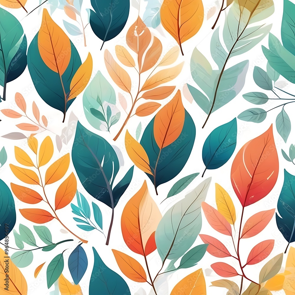 Fototapeta premium Abstract pattern soft sunlight tree leaves casting gentle on a white background, set of Tropical leaves collection on white background, leaves pattern