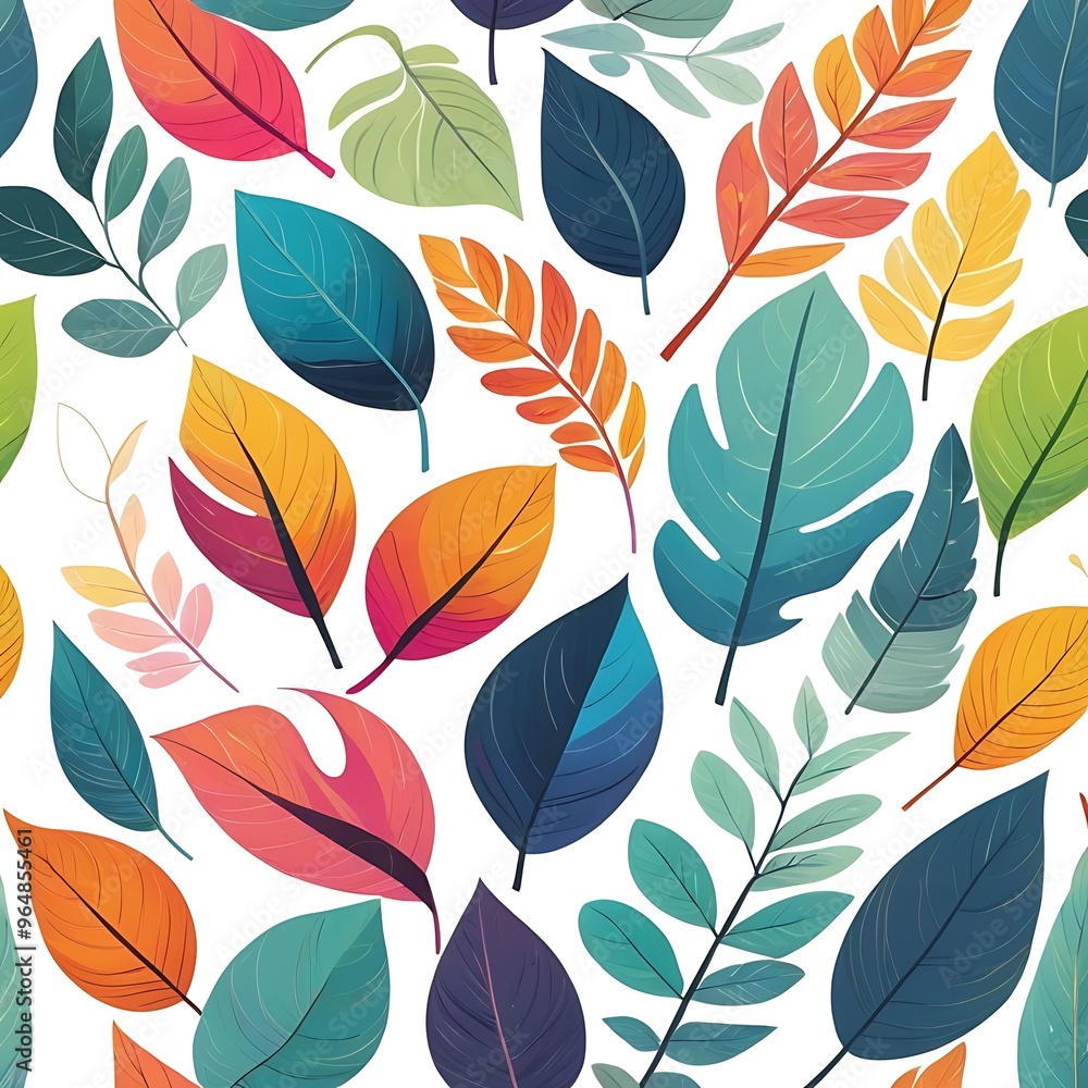 Abstract pattern soft sunlight tree leaves casting gentle on a white background, set of Tropical leaves collection on white background, leaves pattern