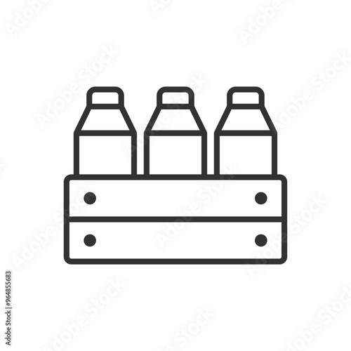 Milk Bottle Crate Icon