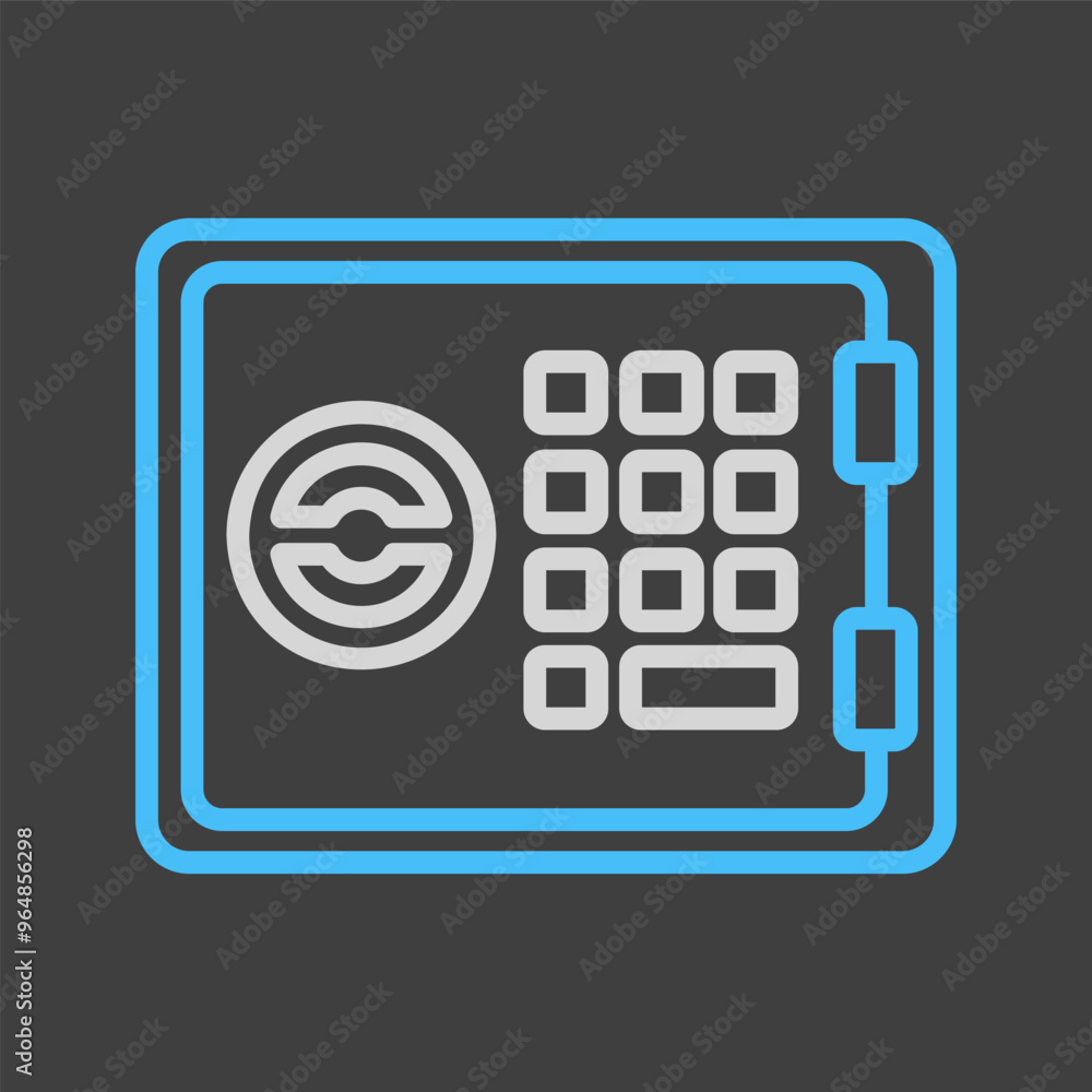 Bank safe vector icon on dark background Bank safe vector icon on dark background