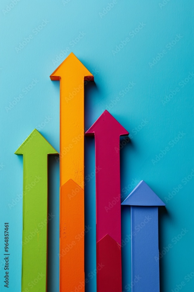 Vibrant upward arrows against a gradient blue backdrop, symbolizing business growth progress. Vibrant upward arrows against a gradient blue backdrop, symbolizing business growth progress.