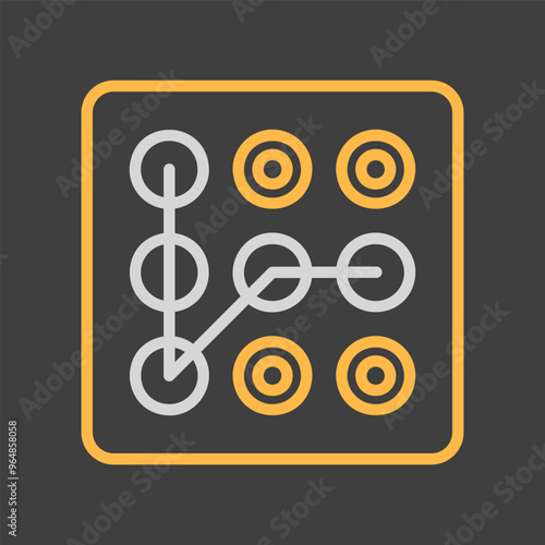 Lock pattern icon. Hand entering smartphone password