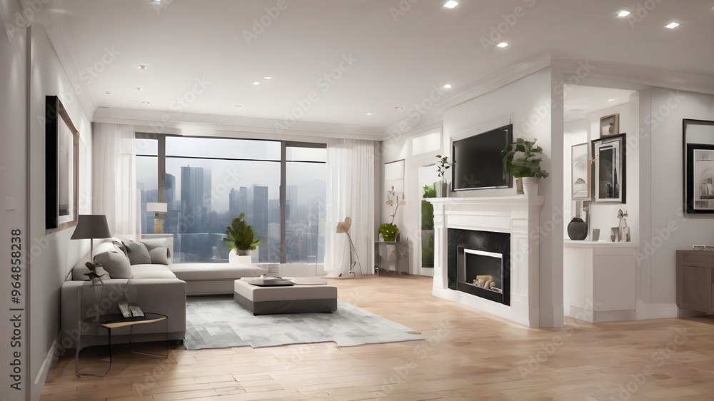 modern living room with fireplace modern living room with fireplace