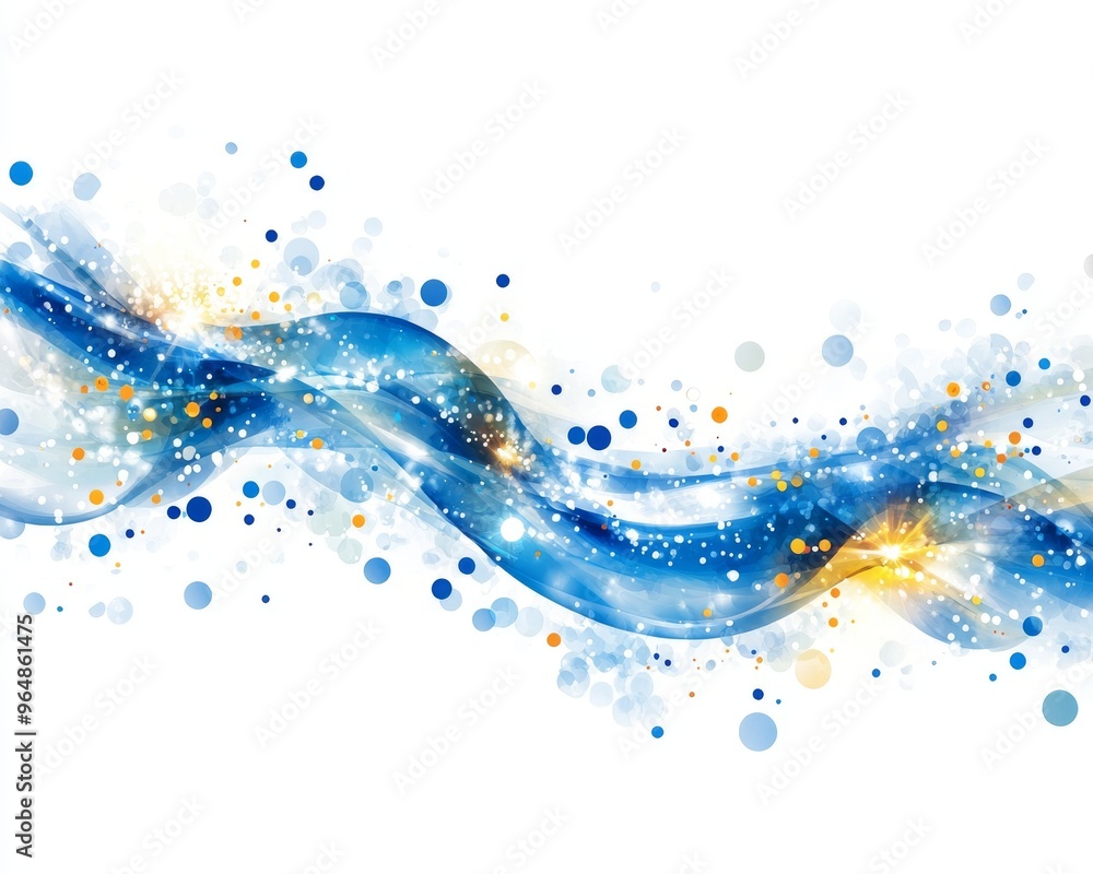Featuring a bright abstract blue background with glittery accents Featuring a bright abstract blue background with glittery accents