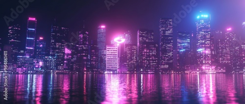 Wallpaper Mural City neon lights in the dark with a blurred effect Abstract design elements Torontodigital.ca