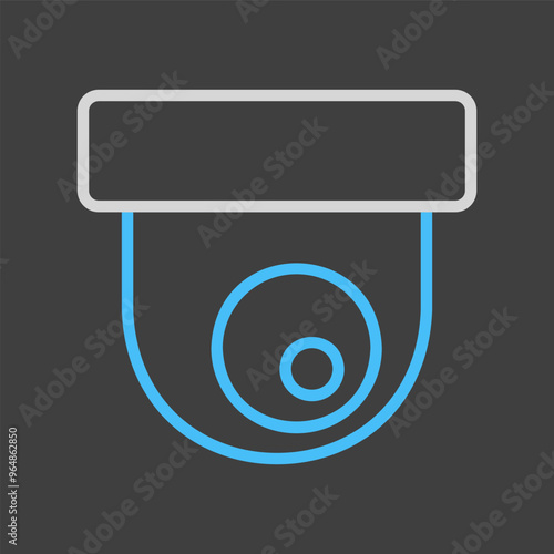 Dome camera vector icon. CCTV, surveillance sign