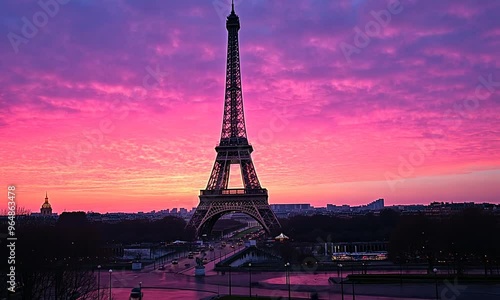 Eiffel Tower Sunset in Paris