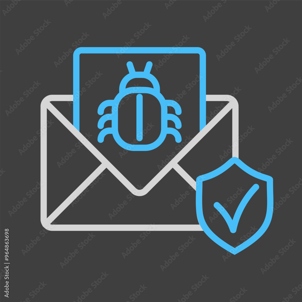 Mail infected malware vector icon Mail infected malware vector icon