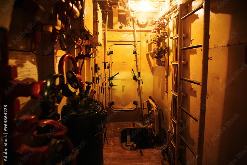 Old abandoned military ship corridor Old abandoned military ship corridor