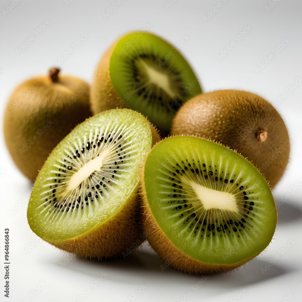 Fototapeta premium Closeup of the green kiwi fruit