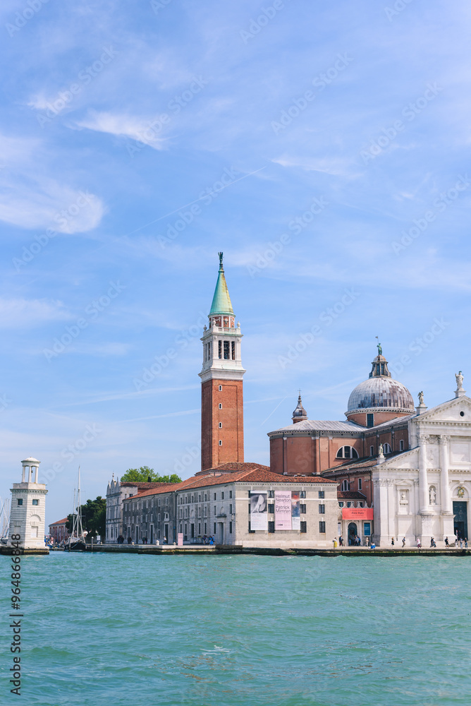 Tower from across the canal in venice, Italy. Summer landscape Tower from across the canal in venice, Italy. Summer landscape