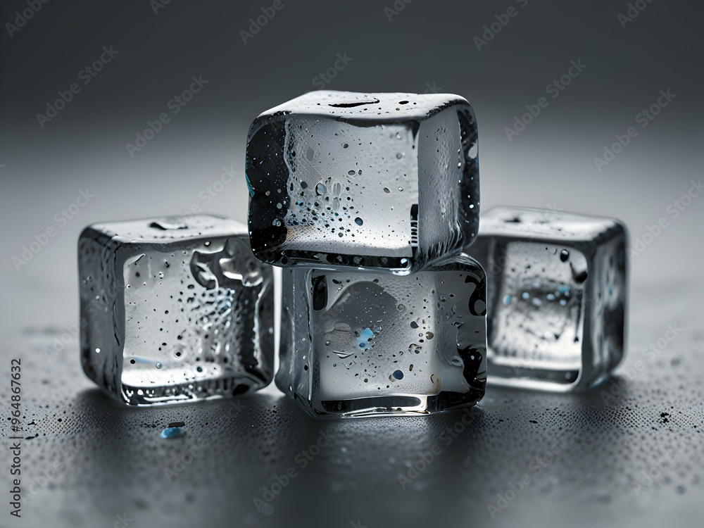 Closeup of the ice cubes Closeup of the ice cubes