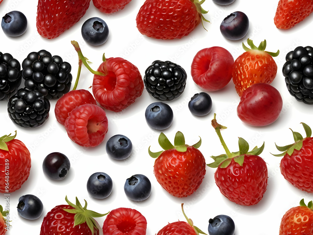 Closeup of the various healthy berries