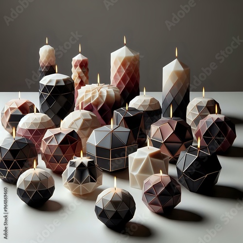 Multiple shaped stones with white background photo