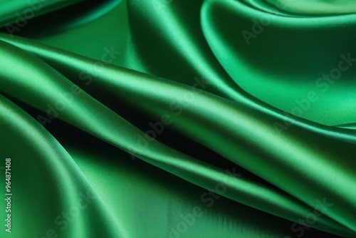 Smooth elegant green silk or satin luxury cloth texture can use as abstract background. Luxurious background design