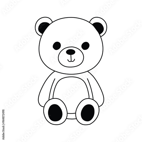 Adorable Single Line silhouette Bear Vector Cute Teddy Toy Designs for Childhood Art png valentine day and Baby Gifts and Simple Cheerful Cartoon Sketches for Card Games and Mascot Graphics logo type