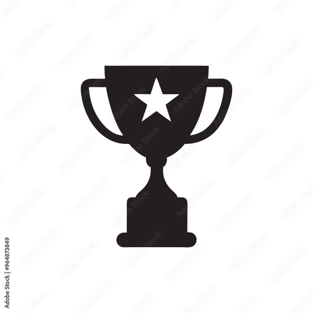 Trophy cup icon silhouette isolated on a white background,Eps 10. Trophy cup icon silhouette isolated on a white background,Eps 10.