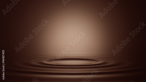 abstract chocolate ripple background, for cosmetic design, 3d render 8k