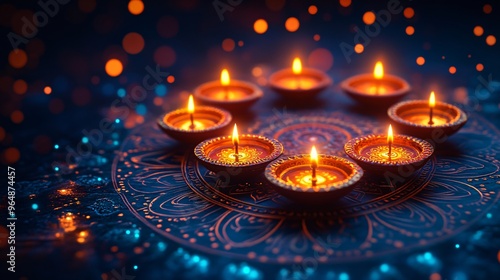 Wallpaper Mural Happy Diwali Hindu festival concept Torontodigital.ca