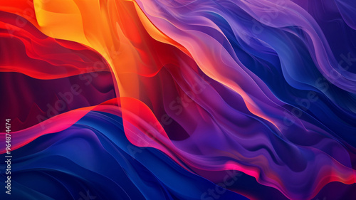 Colorful minimalist abstract wave background