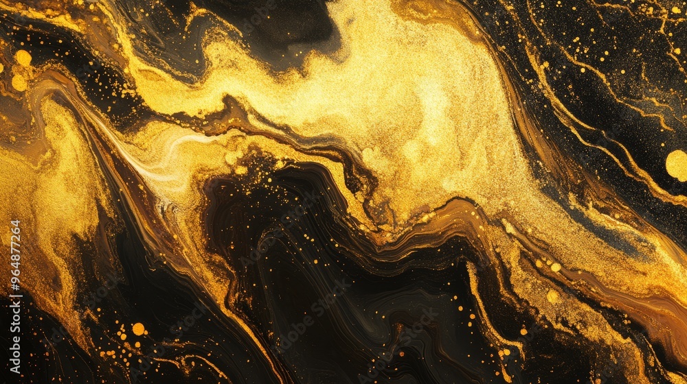 Gold fluid art marbling paint texture. Gold marbling background Gold fluid art marbling paint texture. Gold marbling background