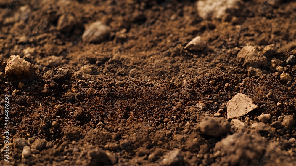 Brown soil ground closeup. Farming or gardening dirty earth textured surface, fertile natural humus for plant growth, agronomy, sowing, quality Brown soil ground closeup. Farming or gardening dirty earth textured surface, fertile natural humus for plant growth, agronomy, sowing, quality