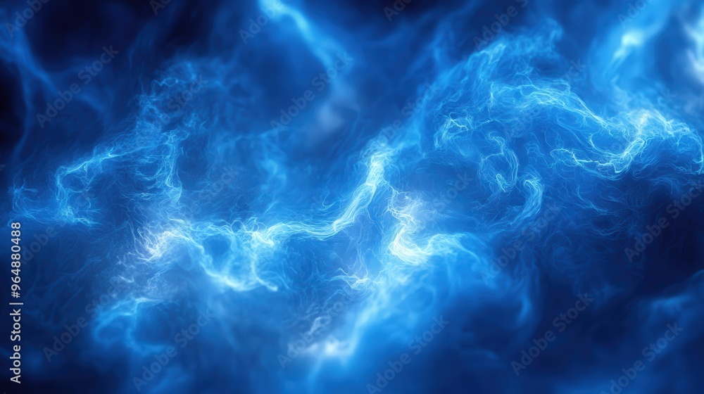 A blue and white space with a blue line that is curving A blue and white space with a blue line that is curving