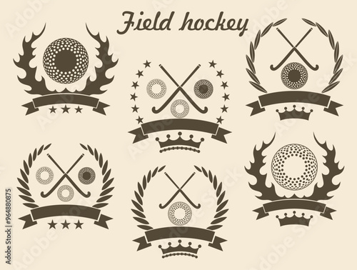 Field hockey logo. Isolated Field hockey on white background