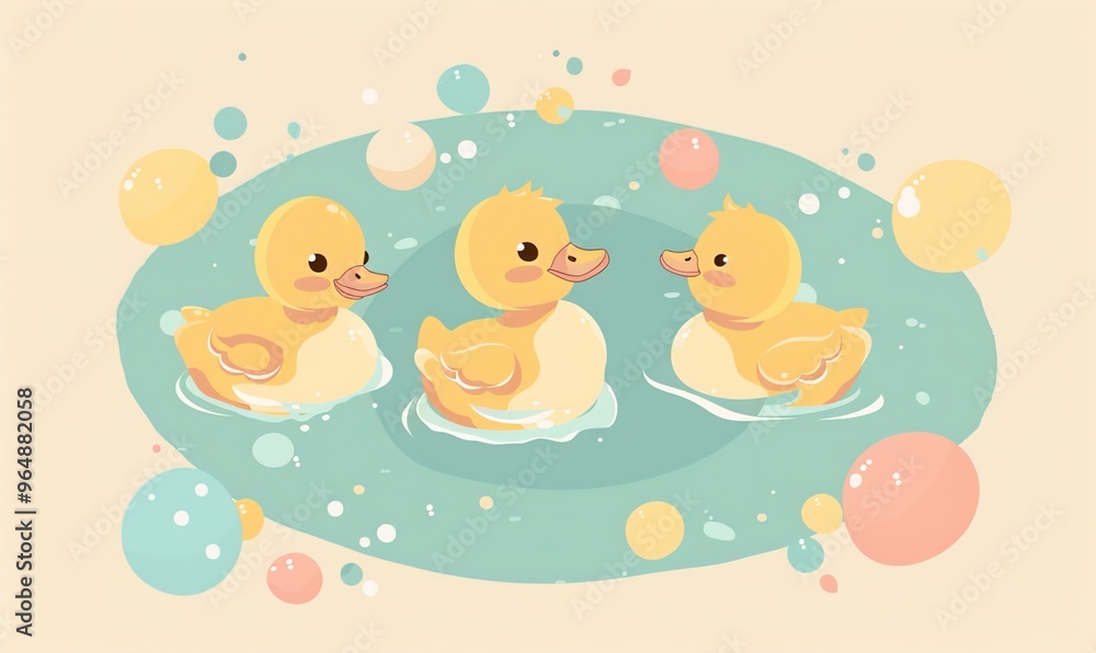 Realistic cartoon avatar of cute yellow duck animal on simple minimalist background Generate AI Realistic cartoon avatar of cute yellow duck animal on simple minimalist background Generate AI