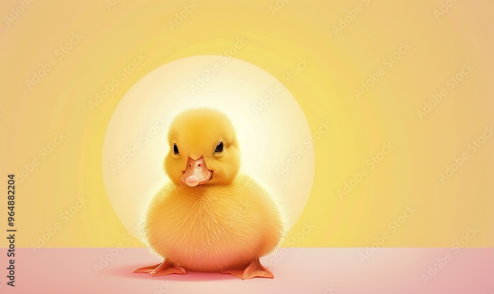 Realistic cartoon avatar of cute yellow duck animal on simple minimalist background Generate AI Realistic cartoon avatar of cute yellow duck animal on simple minimalist background Generate AI