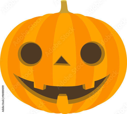 ハロウィンのカボチャ6.
ハロウィンのオレンジ色のカボチャイラストです。