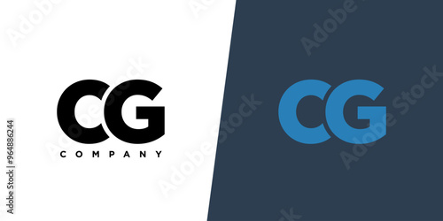 Letter C and G, CG logo design template. Minimal monogram initial based logotype.