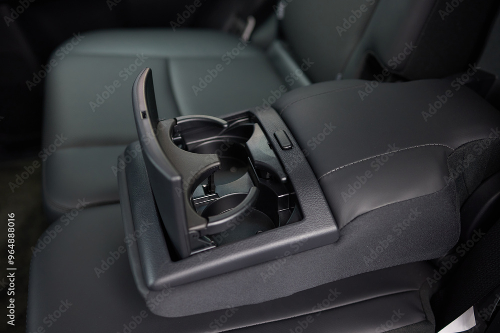 Vehicle armrest with cup holder, beige design, for luxury cars Vehicle armrest with cup holder, beige design, for luxury cars