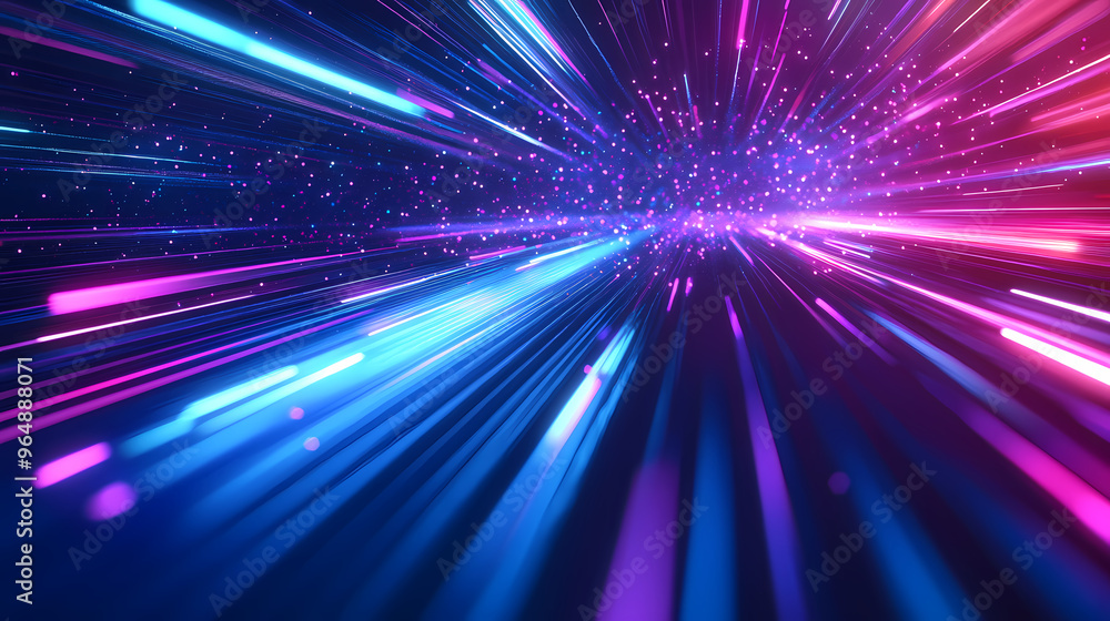 Obraz premium Futuristic energy trajectory with vibrant colors