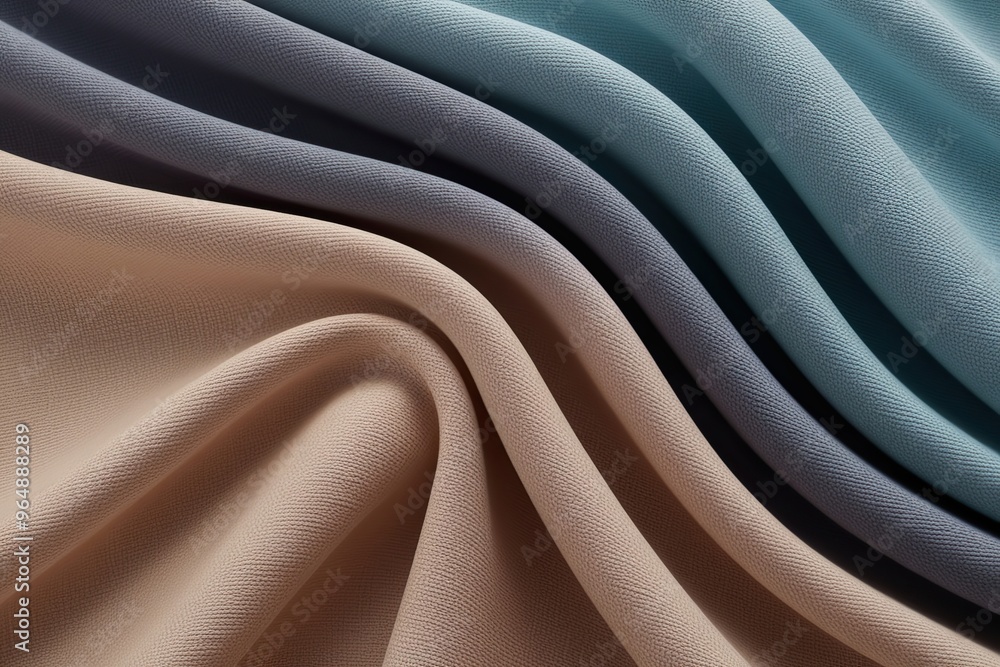 Obraz premium Elegant 3D Textured Fabric Shape with Fluid Waves
